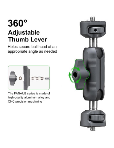Soporte Articulado FANAUE para Cámara 1/4"-20 6kg Aluminio
