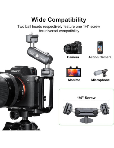 Soporte Articulado FANAUE para Cámara 1/4"-20 6kg Aluminio