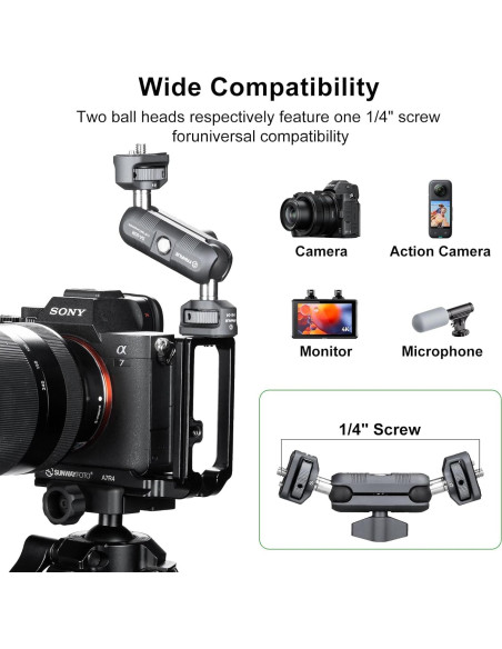 Soporte Articulado FANAUE para Cámara 1/4"-20 6kg Aluminio Soporte Articulado FANAUE para Cámara 1/4"-20 6kg Aluminio