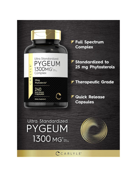 Suplemento de Pygeum Carlyle 1300mg - 240 Cápsulas Rápidas Suplemento de Pygeum Carlyle 1300mg - 240 Cápsulas Rápidas