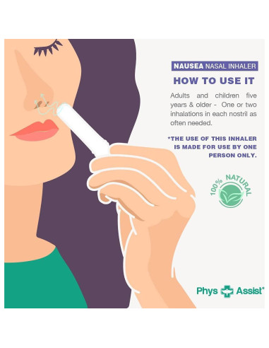 Inhalador Aromaterapia PhysAssist Oncológica 6.35cm Aceites Naturales