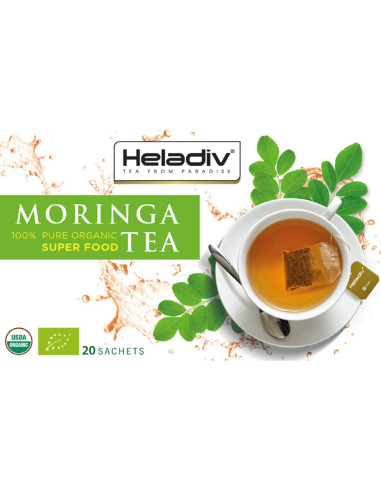 Té de Moringa Orgánico HELADIV - 20 Bolsitas 100% Natural