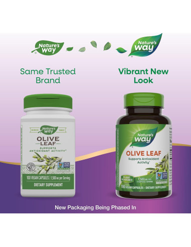 Cápsulas de Hoja de Olivo Nature's Way - 100 Veganas 1500 mg