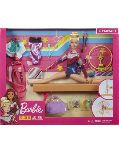 Juego de Gimnasta de Barbie con 15+ Accesorios y Barra de Equilibrio Juego de Gimnasta de Barbie con 15+ Accesorios y Barra de Equilibrio