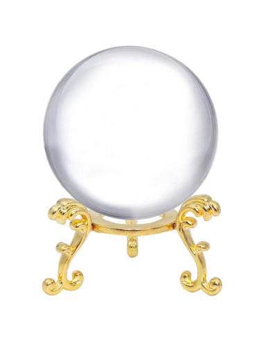 Bola de Cristal LONGWIN 60mm con Soporte Floral Dorado