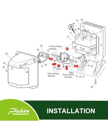 Relé de Solenoide 36V Roykaw para Carrito de Golf EZGO con Kit