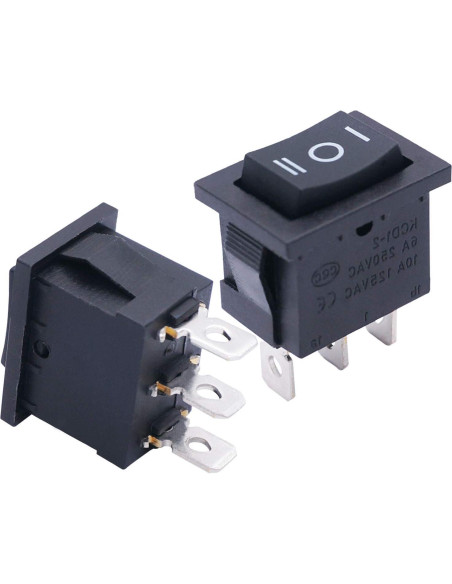 Interruptor Rocker Momentáneo Cuadrado TWTADE KCD1-2-123 6A 250V Interruptor Rocker Momentáneo Cuadrado TWTADE KCD1-2-123 6A 250V