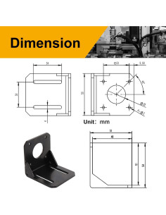 Kit Soporte Motor Paso a Paso Nema 17 Mrosnail 2 Pcs Acero 2