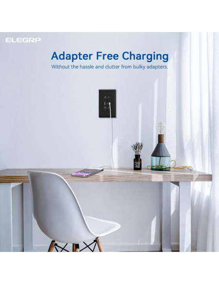 Cargador de Pared USB ELEGRP 20A 3 Puertos Negro - Paquete de 10 Cargador de Pared USB ELEGRP 20A 3 Puertos Negro - Paquete de 10