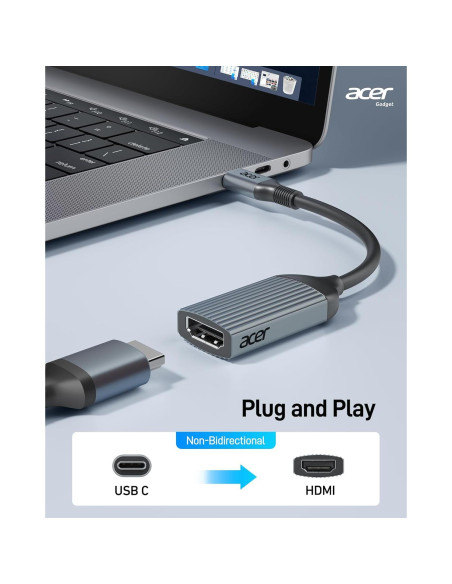 Adaptador USB-C a HDMI Acer ODK410 4K 60Hz Alta Velocidad Adaptador USB-C a HDMI Acer ODK410 4K 60Hz Alta Velocidad
