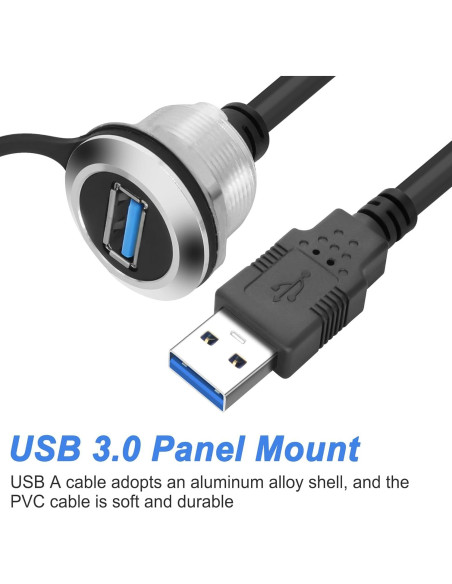 Cable de Montaje en Panel USB 3.0 Yingtuyou 1M Hembra a Macho Cable de Montaje en Panel USB 3.0 Yingtuyou 1M Hembra a Macho