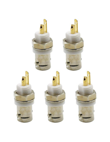 Conector BNC hembra soldadura Hxchen 5 Pcs para coaxial