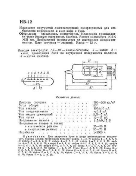 Tuberías VFD IV-12 grandes 6pcs 7 segmentos 1UA Tuberías VFD IV-12 grandes 6pcs 7 segmentos 1UA