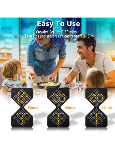 Temporizador Digital de Arena YEARBEIHAO 1-30 Minutos Negro Temporizador Digital de Arena YEARBEIHAO 1-30 Minutos Negro