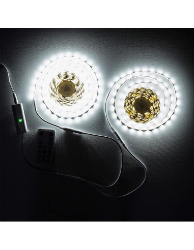 Tira LED 10m WOBANE Blanca Regulable con Control Remoto 600 LEDs
