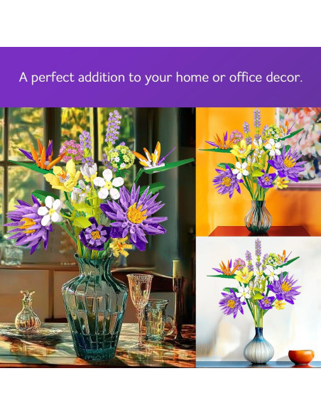 Conjunto de Construcción Ramo de Flores BIGEARN - DIY Decoración Hogar Conjunto de Construcción Ramo de Flores BIGEARN - DIY Decoración Hogar