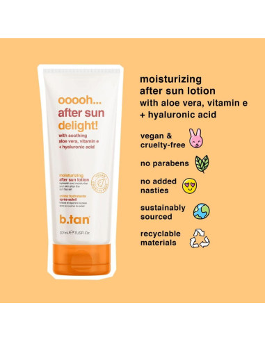 Loción Hidratante Después del Sol B.TAN 207 ml - Aloe Vera
