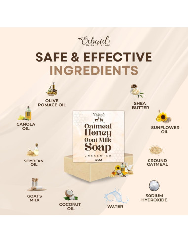 Jabón de Avena Erbaid - Natural para Eczema y Piel Sensible