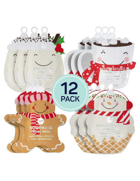 Máscaras Faciales SpaLife Holiday Treats 12-Pack Variadas Máscaras Faciales SpaLife Holiday Treats 12-Pack Variadas