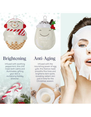 Máscaras Faciales SpaLife Holiday Treats 12-Pack Variadas