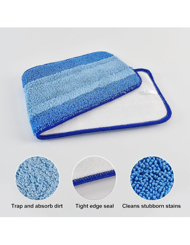 Paquete de 3 Paños de Microfibra para Mopa Bona 46x13.5cm