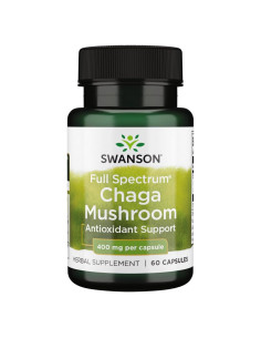 Suplemento Inmunológico Swanson Chaga 400mg 60 Cápsulas