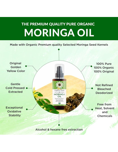 Aceite de Moringa Virgen 100% Puro Organic Veda 100 ml