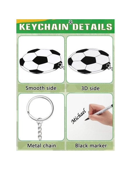 Paquete de 18 Llavero de Acrílico de Fútbol Taiyin 6 cm Paquete de 18 Llavero de Acrílico de Fútbol Taiyin 6 cm