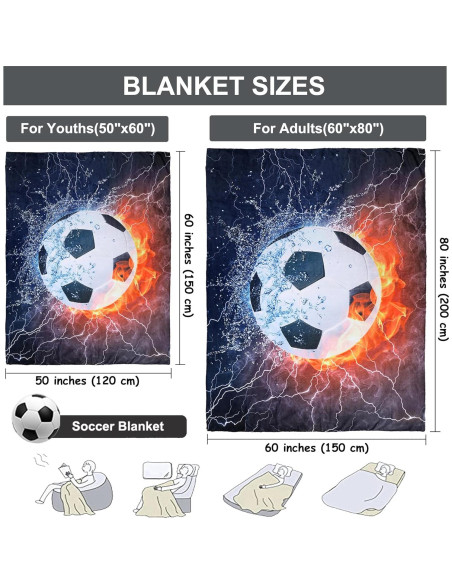 Manta de Fútbol Sviuse 127x152cm Suave y Cálida Manta de Fútbol Sviuse 127x152cm Suave y Cálida