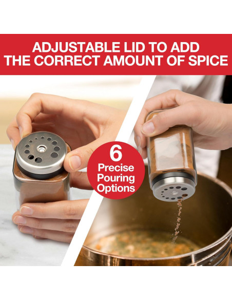 Juego de 6 Tarros de Especias de Vidrio Good Cooking 180ml Juego de 6 Tarros de Especias de Vidrio Good Cooking 180ml