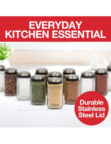 Juego de 6 Tarros de Especias de Vidrio Good Cooking 180ml