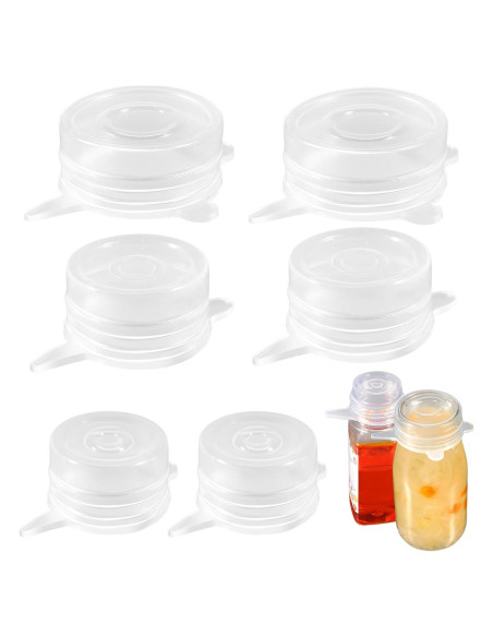 6 Tapas de Silicona Reutilizables SynHHergyx para Tarros 3-6 cm 6 Tapas de Silicona Reutilizables SynHHergyx para Tarros 3-6 cm