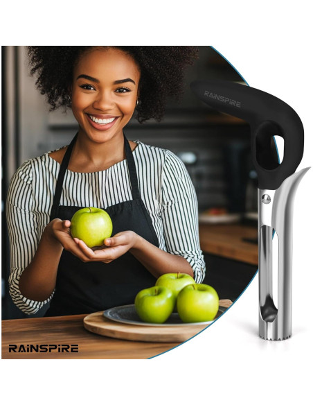 Descorazonador de Manzanas Rainspire, Acero Inoxidable, Negro Descorazonador de Manzanas Rainspire, Acero Inoxidable, Negro