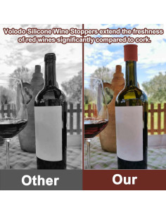 Tapones de Silicona para Vino Vodolo 4pcs Reutilizables 2