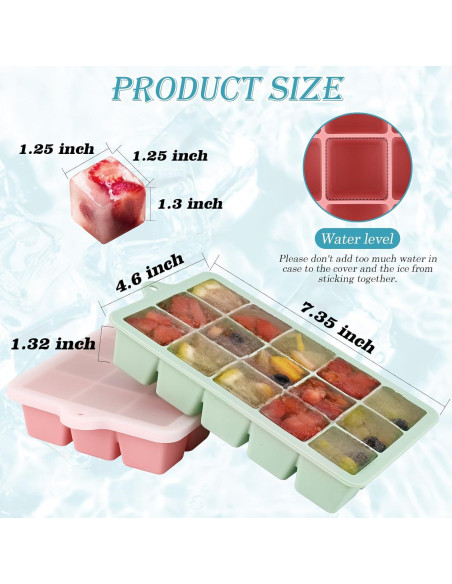 Bandeja de Hielo de Silicona HUAKENER 2 Pack Mediana Bandeja de Hielo de Silicona HUAKENER 2 Pack Mediana