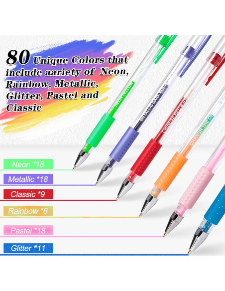 Set de 160 Bolígrafos de Gel Aen Art Multicolor 80 Colores Set de 160 Bolígrafos de Gel Aen Art Multicolor 80 Colores