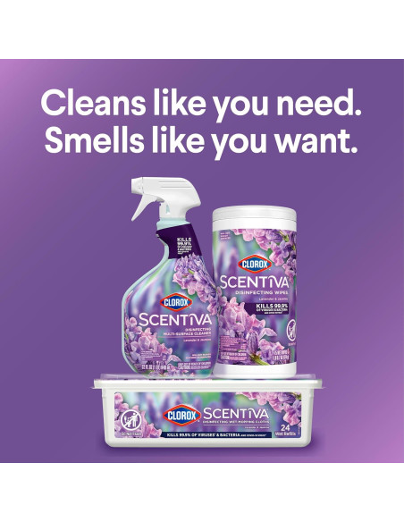 Paños Desinfectantes Húmedos Clorox Scentiva Lavanda 24 Unidades Paños Desinfectantes Húmedos Clorox Scentiva Lavanda 24 Unidades