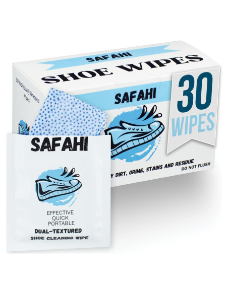 Toallitas desechables para zapatos Safahi, 30 unidades, limpieza rápida Toallitas desechables para zapatos Safahi, 30 unidades, limpieza rápida