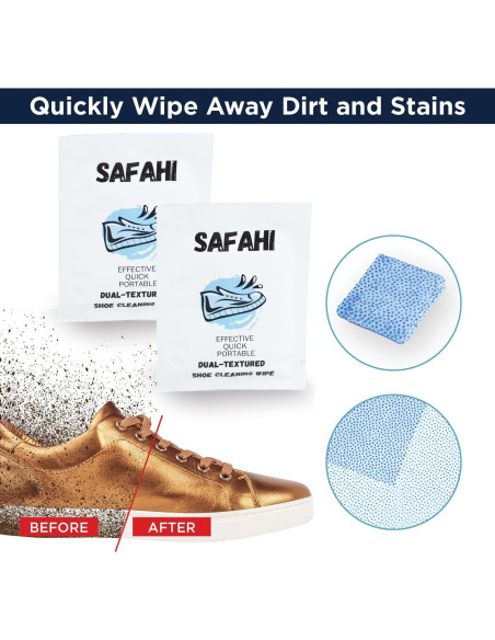 Toallitas desechables para zapatos Safahi, 30 unidades, limpieza rápida Toallitas desechables para zapatos Safahi, 30 unidades, limpieza rápida