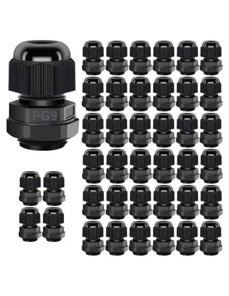 Cable Gland PG9 Impermeable Ajustable 4-8mm Gebildet - 40 Pcs Cable Gland PG9 Impermeable Ajustable 4-8mm Gebildet - 40 Pcs