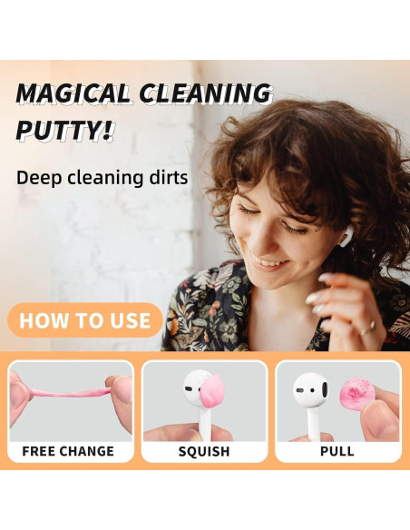Kit de limpieza para AirPods MOLOPPO - Masilla reutilizable y herramientas Kit de limpieza para AirPods MOLOPPO - Masilla reutilizable y herramientas