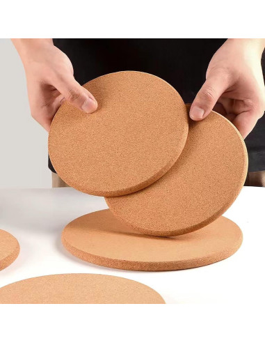 Set de 4 Trivet de Corcho Redondos NIJIALGEXPY 19.05 cm