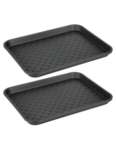 Bandeja de Plástico iDesign para Fregadero - Juego de 2, 43x33 cm, Negro