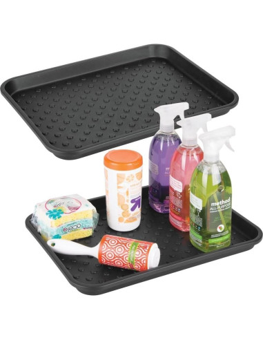 Bandeja de Plástico iDesign para Fregadero - Juego de 2, 43x33 cm, Negro