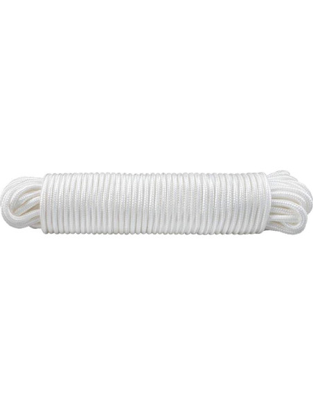 Cuerda de Nylon Trenzada jijAcraft 30.48m 6mm Blanca Multiusos Cuerda de Nylon Trenzada jijAcraft 30.48m 6mm Blanca Multiusos