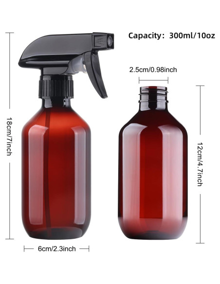 Botellas de Spray Teyssor 300 ml - 2 Paquetes - Libre de BPA Botellas de Spray Teyssor 300 ml - 2 Paquetes - Libre de BPA