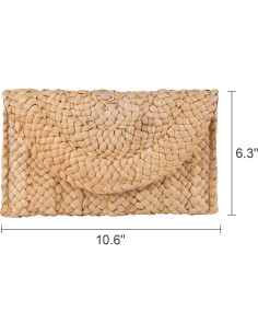 Bolso de mano de paja Freie Liebe 27x16 cm Beige 2