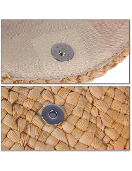 Bolso de mano de paja Freie Liebe 27x16 cm Beige Bolso de mano de paja Freie Liebe 27x16 cm Beige