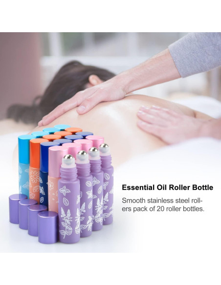 Cositina 20 Botellas de Aceite Esencial 10ml Vidrio con Roll-On Cositina 20 Botellas de Aceite Esencial 10ml Vidrio con Roll-On