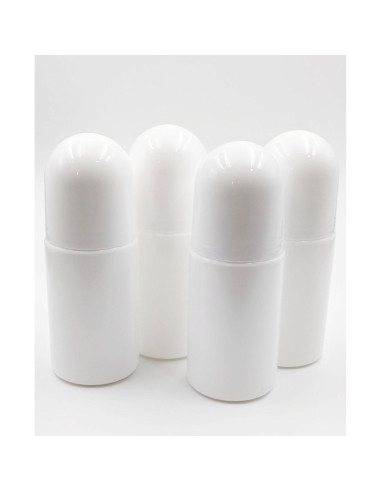 4 Botellas Roll-on Reutilizables 50mL YYNGJCK Blancas